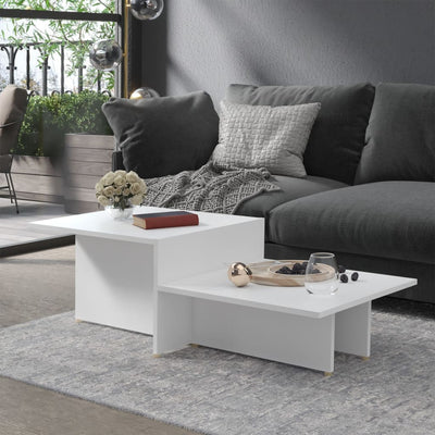 Dealsmate  Coffee Table White 111.5x50x33 cm Engineered Wood