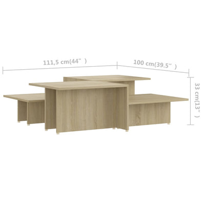 Dealsmate  Coffee Tables 2 pcs Sonoma Oak 111.5x50x33 cm Engineered Wood