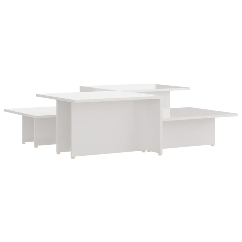 Dealsmate  Coffee Tables 2 pcs High Gloss White 111.5x50x33 cm Engineered Wood