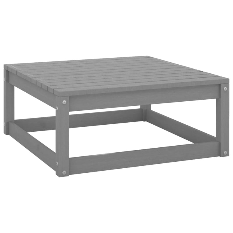 Dealsmate  Garden Footstool with Cushion Grey Solid Pinewood