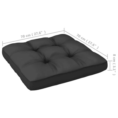 Dealsmate  Garden Footstool with Cushion Black Solid Pinewood