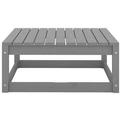 Dealsmate  Garden Footstools with Cushions 2 pcs Grey Solid Pinewood