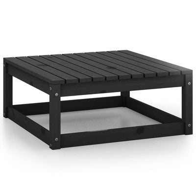 Dealsmate  Garden Footstools with Cushions 2 pcs Black Solid Pinewood