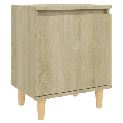 Dealsmate  Bed Cabinet with Solid Wood Legs Sonoma Oak 40x30x50 cm