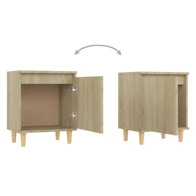 Dealsmate  Bed Cabinet with Solid Wood Legs Sonoma Oak 40x30x50 cm
