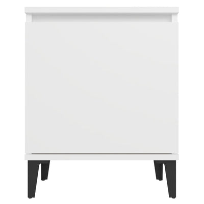 Dealsmate  Bed Cabinets with Metal Legs 2 pcs White 40x30x50 cm