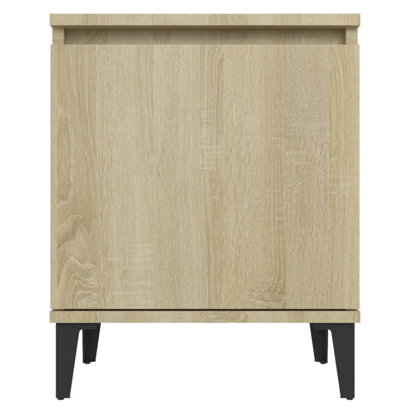 Dealsmate  Bed Cabinets with Metal Legs 2 pcs Sonoma Oak 40x30x50 cm
