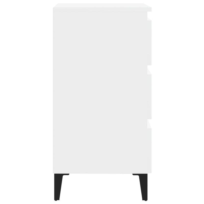 Dealsmate  Bed Cabinet with Metal Legs 2 pcs White 40x35x69 cm
