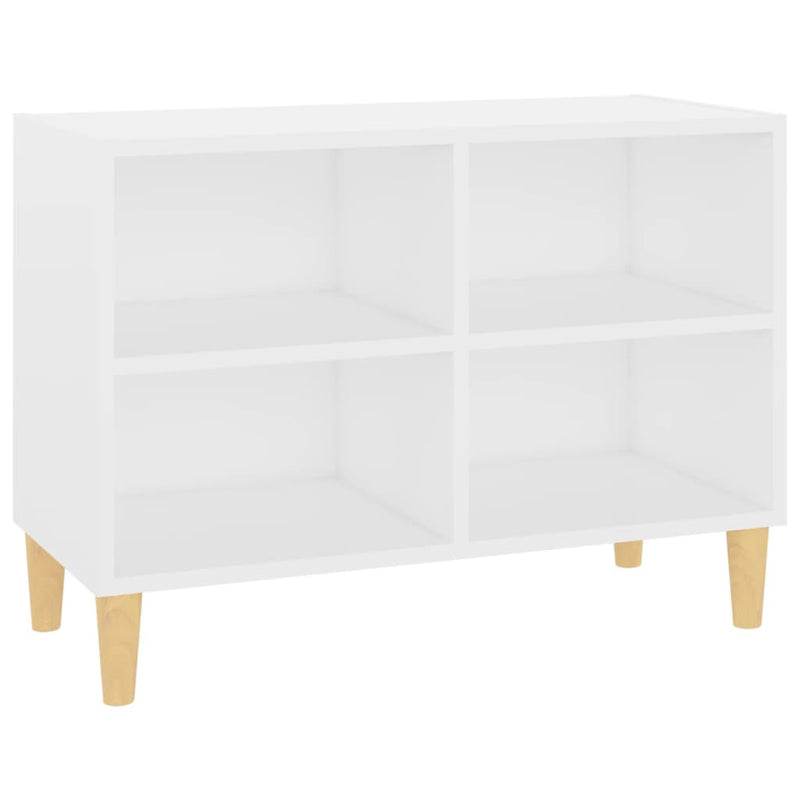 Dealsmate  TV Cabinet with Solid Wood Legs White 69.5x30x50 cm