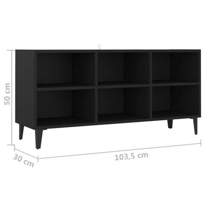 Dealsmate  TV Cabinet with Metal Legs Black 103.5x30x50 cm