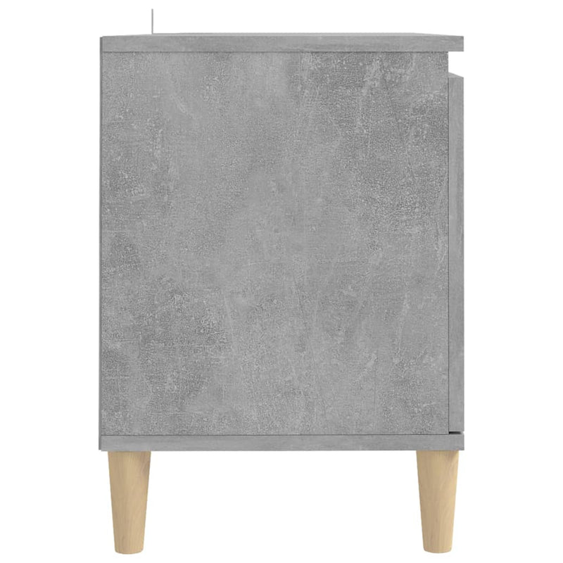 Dealsmate  TV Cabinet with Solid Wood Legs Concrete Grey 103.5x35x50 cm