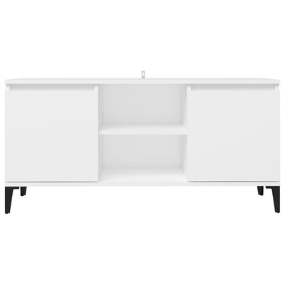 Dealsmate  TV Cabinet with Metal Legs White 103.5x35x50 cm