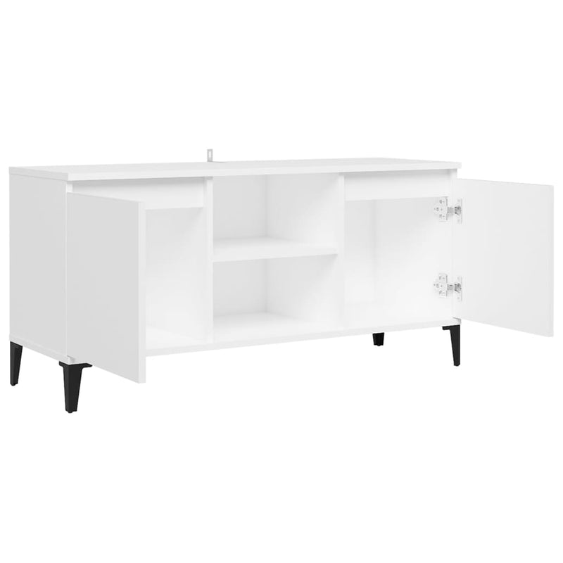 Dealsmate  TV Cabinet with Metal Legs White 103.5x35x50 cm