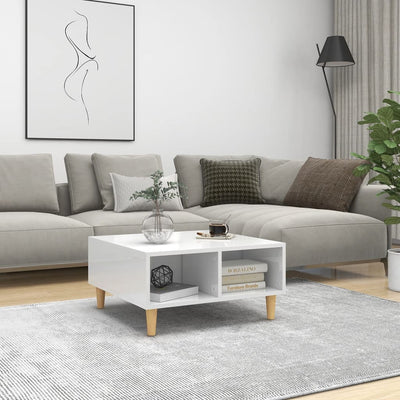 Dealsmate  Coffee Table High Gloss White 60x60x30 cm Engineered Wood