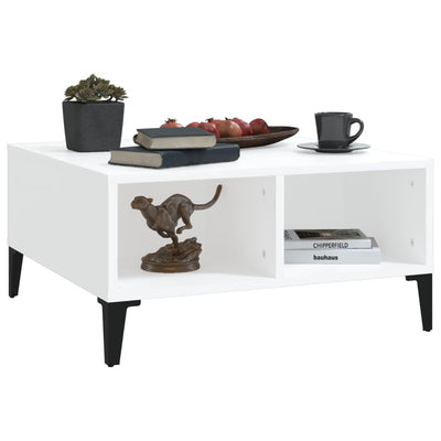 Dealsmate  Coffee Table White 60x60x30 cm Engineered Wood