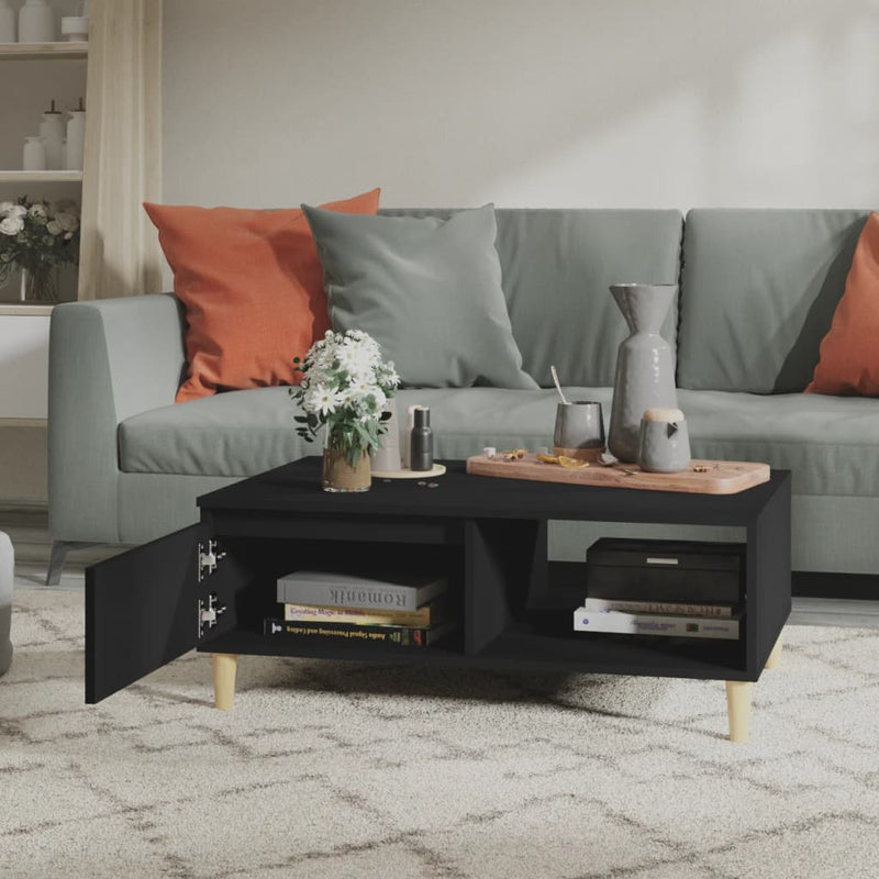 Dealsmate  Coffee Table Black 90x60x35 cm Engineered Wood