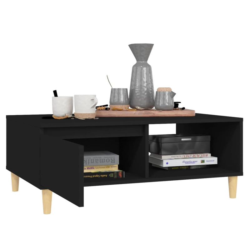 Dealsmate  Coffee Table Black 90x60x35 cm Engineered Wood