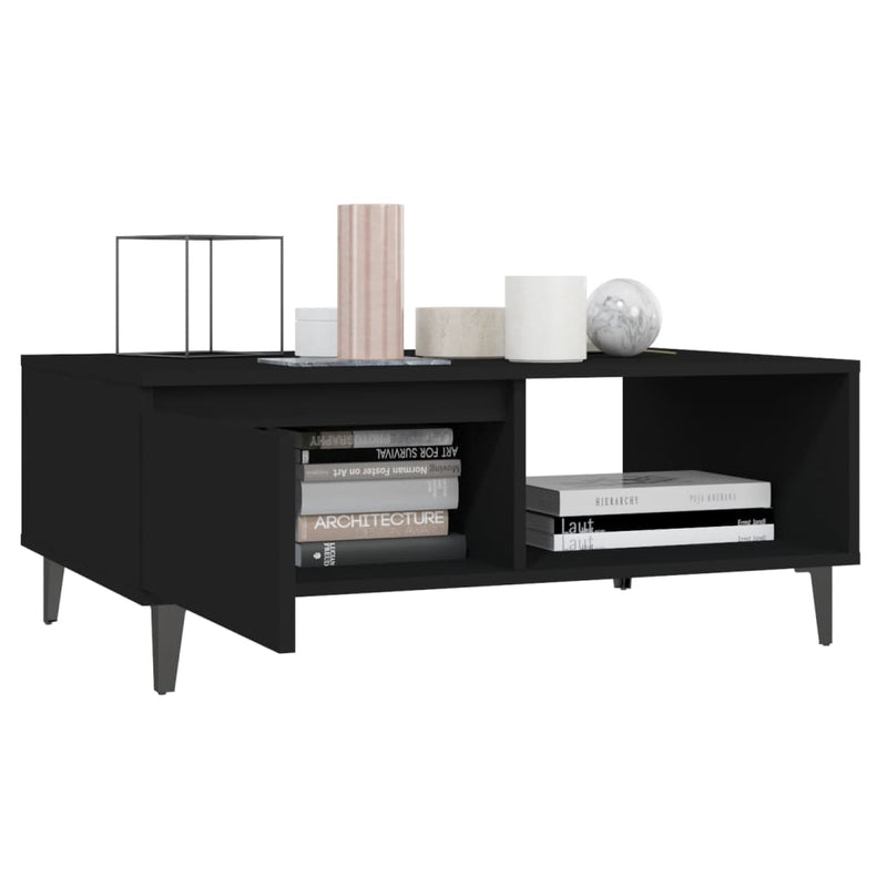 Dealsmate  Coffee Table Black 90x60x35 cm Engineered Wood
