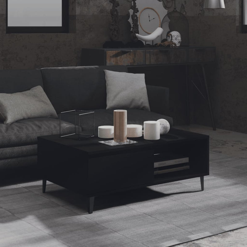 Dealsmate  Coffee Table Black 90x60x35 cm Engineered Wood
