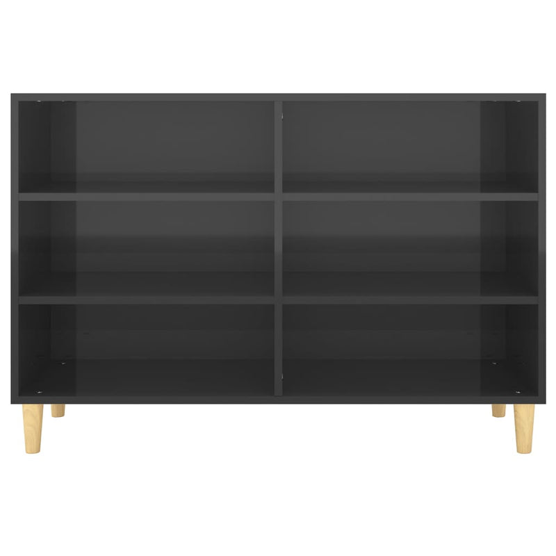 Dealsmate  Sideboard High Gloss Black 103.5x35x70 cm Engineered Wood