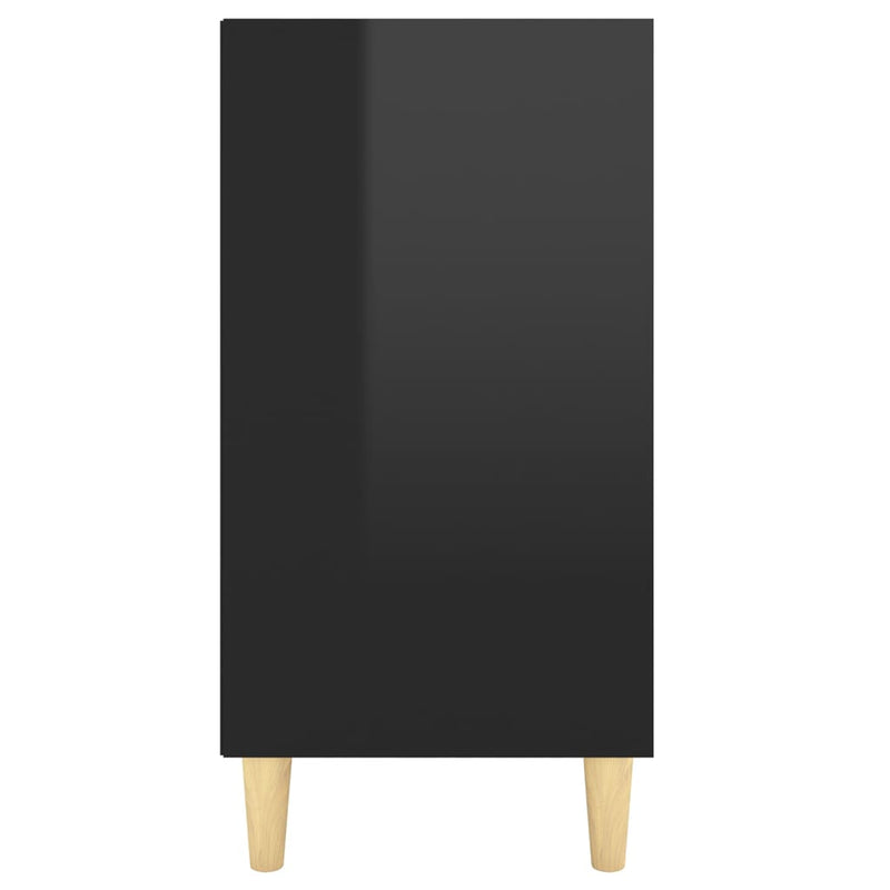 Dealsmate  Sideboard High Gloss Black 103.5x35x70 cm Engineered Wood