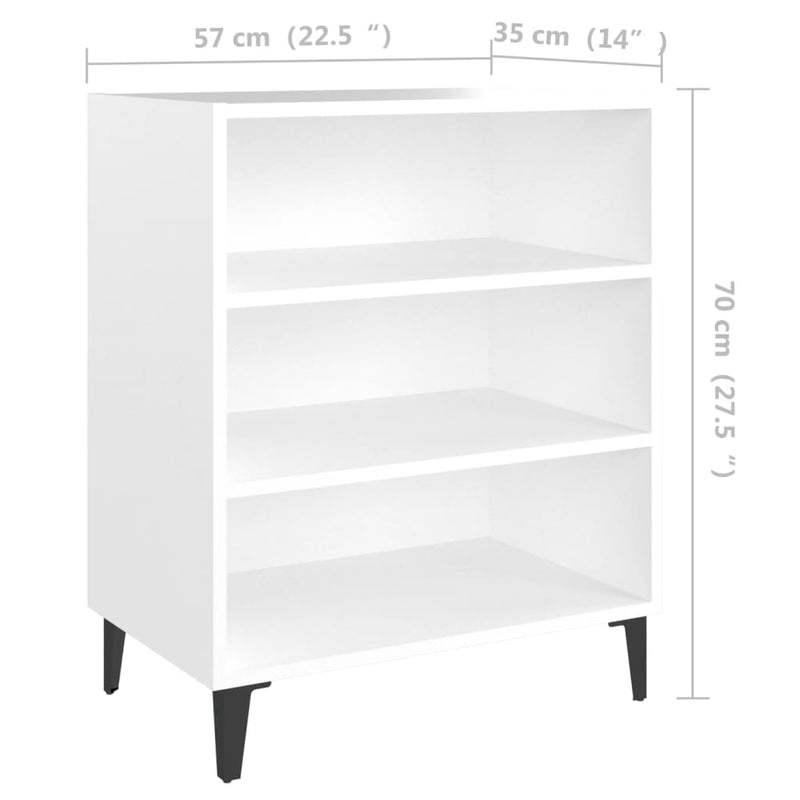 Dealsmate  Sideboard White 57x35x70 cm Engineered Wood