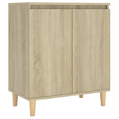 Dealsmate  Sideboard with Solid Wood Legs Sonoma Oak 60x35x70 cm Engineered Wood