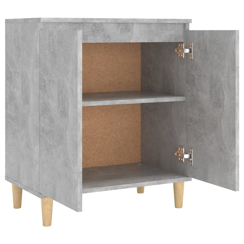 Dealsmate  Sideboard&Solid Wood Legs Concrete Grey 60x35x70 cm Engineered Wood
