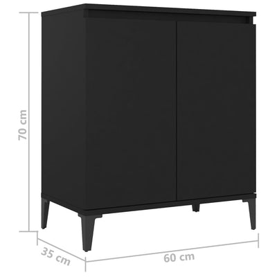 Dealsmate  Sideboard Black 60x35x70 cm Engineered Wood