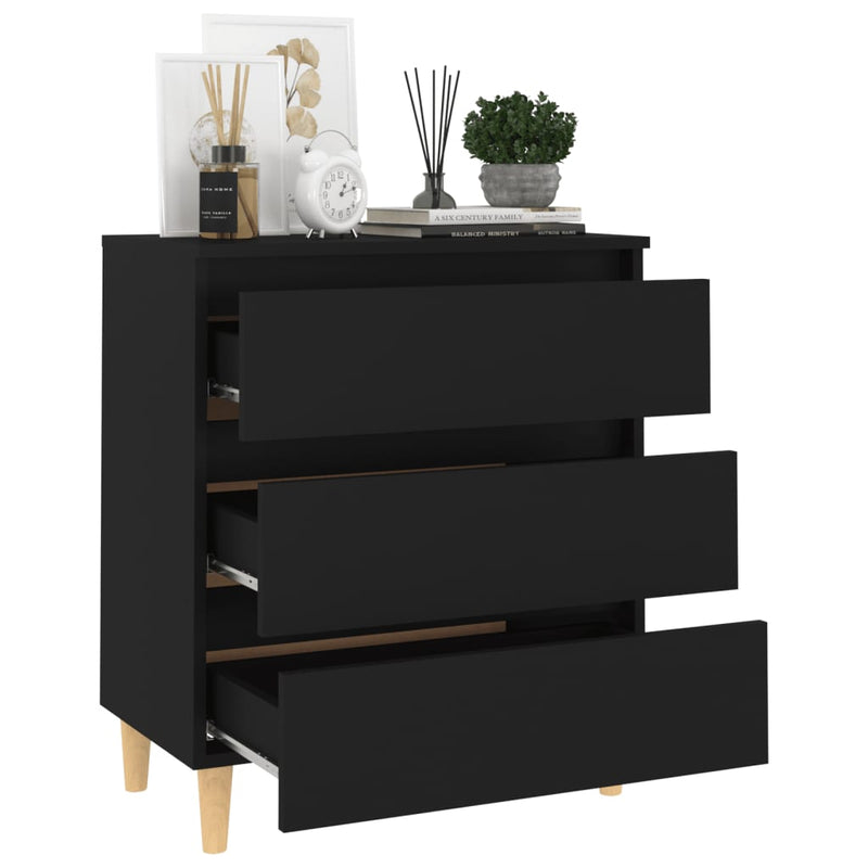 Dealsmate  Sideboard Black 60x35x69 cm Engineered Wood