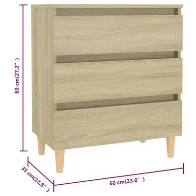 Dealsmate  Sideboard Sonoma Oak 60x35x69 cm Engineered Wood