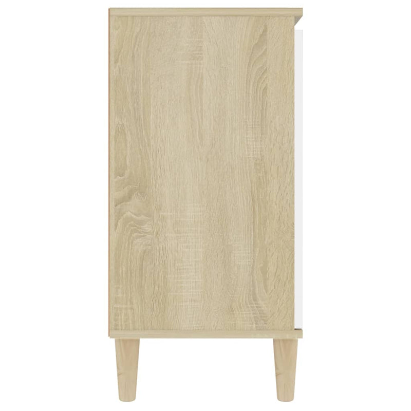 Dealsmate  Sideboard White and Sonoma Oak 103.5x35x70 cm Chipboard