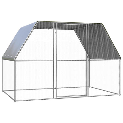 Dealsmate  Outdoor Chicken Cage 3x2x2 m Galvanised Steel