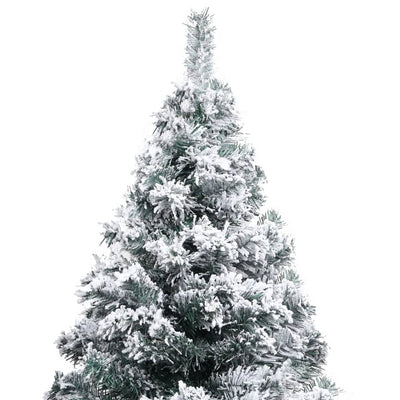 Dealsmate  Artificial Christmas Tree with Flocked Snow Green 120 cm PVC