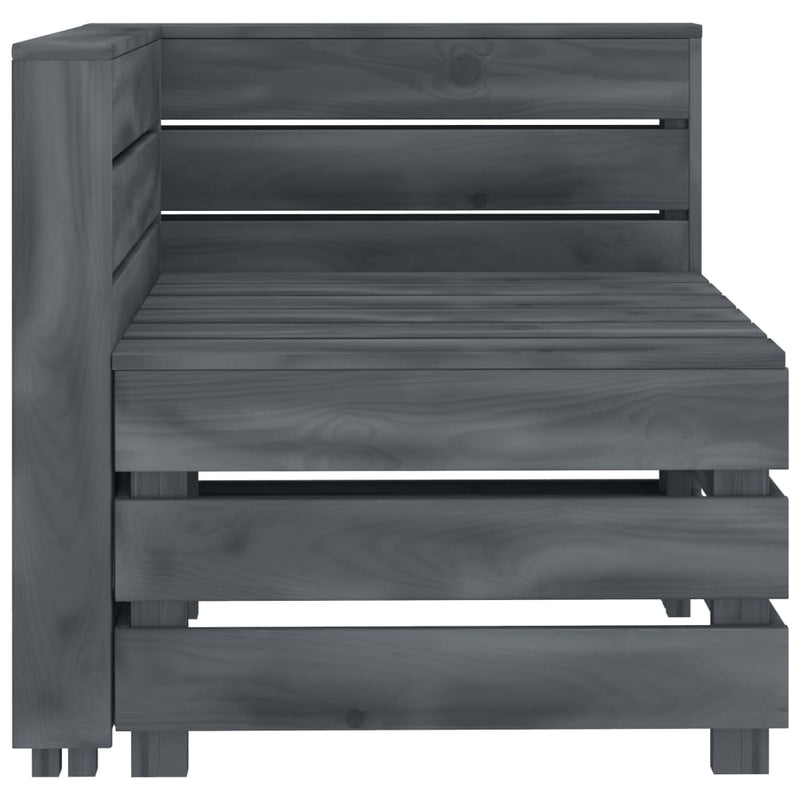 Dealsmate  Garden 3-Seater Pallet Sofa Wood Grey