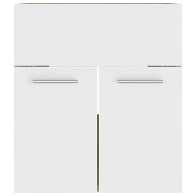 Dealsmate  Bathroom Furniture Set White and Sonoma Oak Engineered Wood