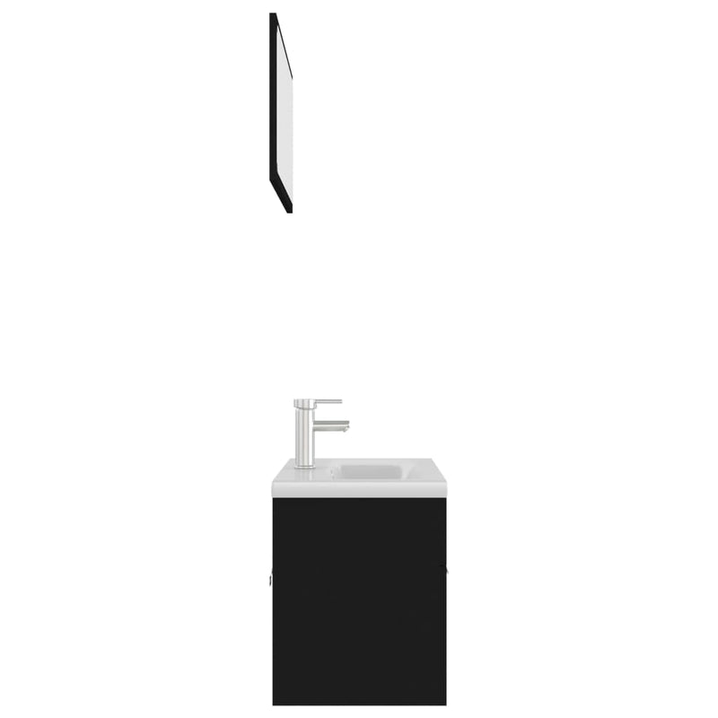 Dealsmate  Bathroom Furniture Set Black Engineered Wood