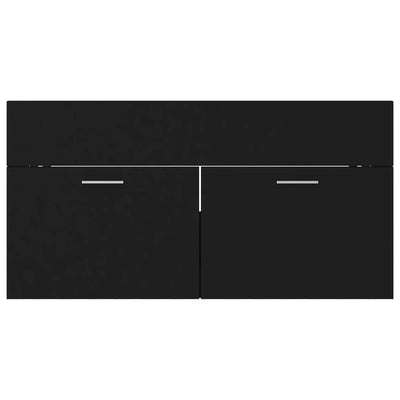Dealsmate  Bathroom Furniture Set Black Engineered Wood