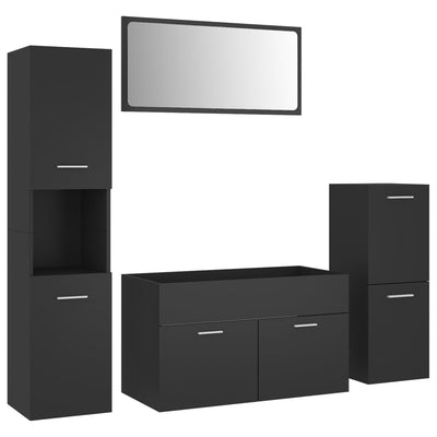 Dealsmate  Bathroom Furniture Set Grey Chipboard