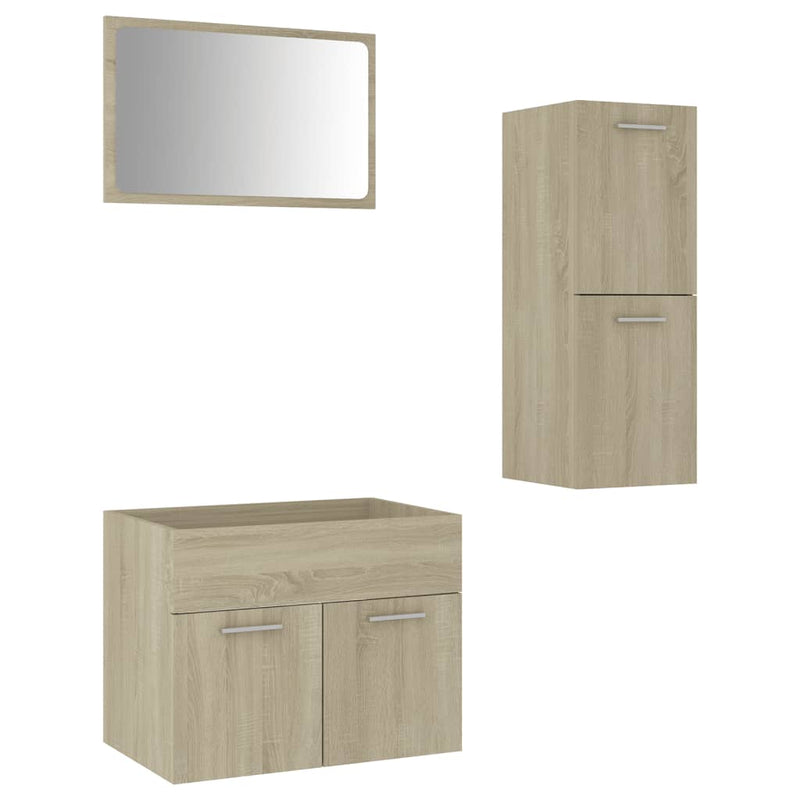 Dealsmate  Bathroom Furniture Set Sonoma Oak Engineered Wood