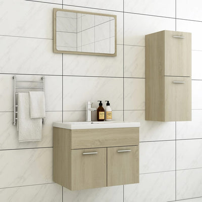 Dealsmate  Bathroom Furniture Set Sonoma Oak Engineered Wood