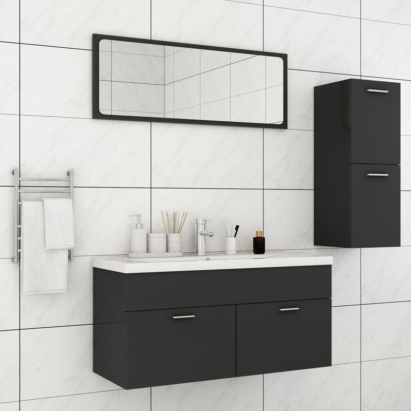 Dealsmate  Bathroom Furniture Set Grey Chipboard