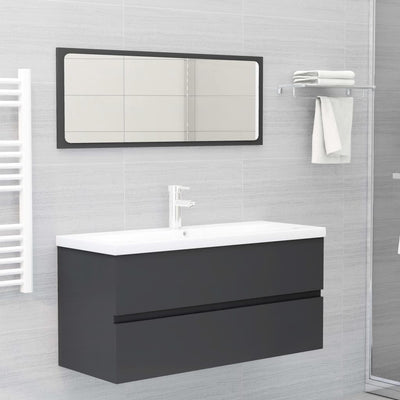Dealsmate  Bathroom Furniture Set Grey Engineered Wood