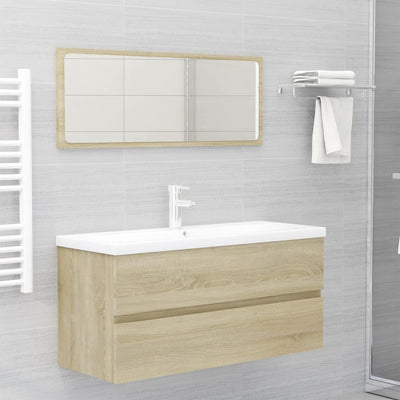 Dealsmate  Bathroom Furniture Set Sonoma Oak Engineered Wood