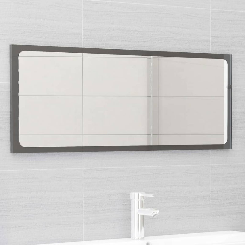 Dealsmate  Bathroom Furniture Set High Gloss Grey Engineered Wood