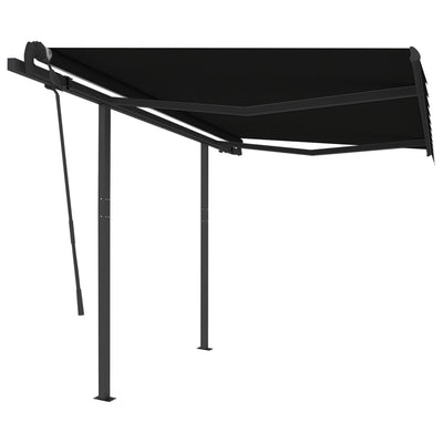 Dealsmate  Manual Retractable Awning with Posts 3x2.5 m Anthracite
