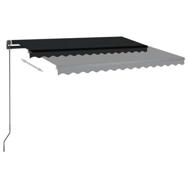 Dealsmate  Manual Retractable Awning with Posts 3x2.5 m Anthracite