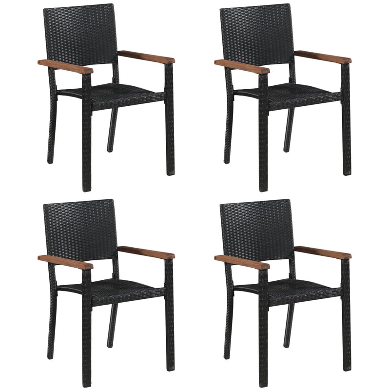 Dealsmate  5 Piece Garden Dining Set Black