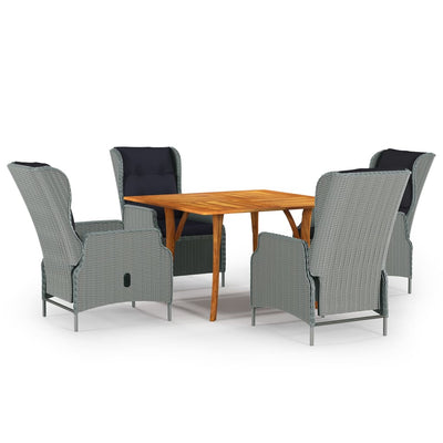 Dealsmate  5 Piece Garden Dining Set Light Grey