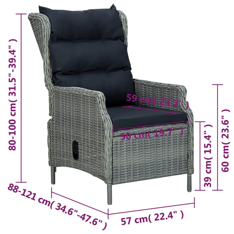 Dealsmate  5 Piece Garden Dining Set Light Grey